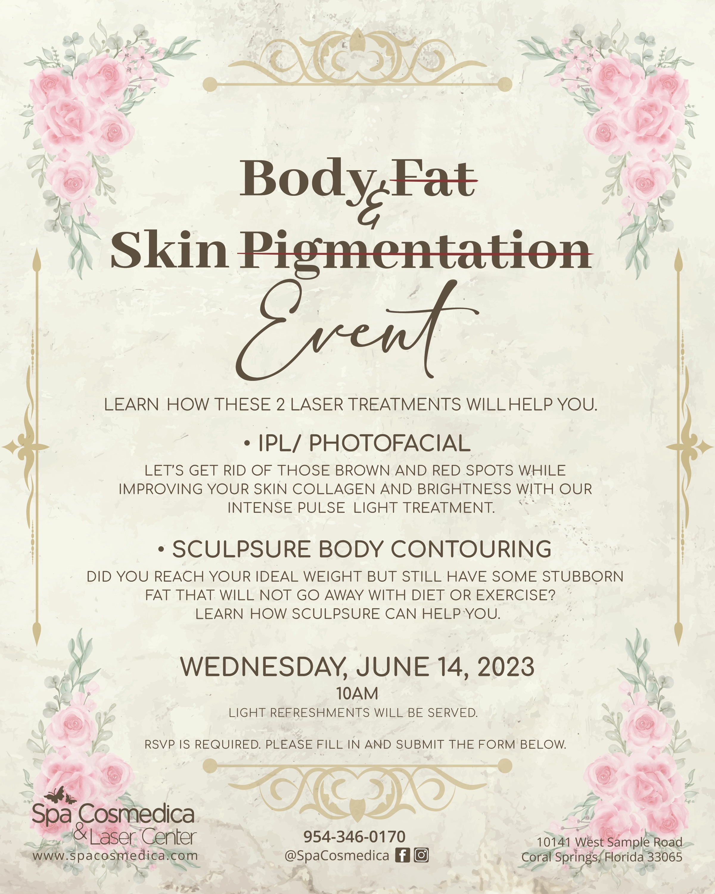 Special Spa Event - June 14th! - Spa Cosmedica and Laser Center